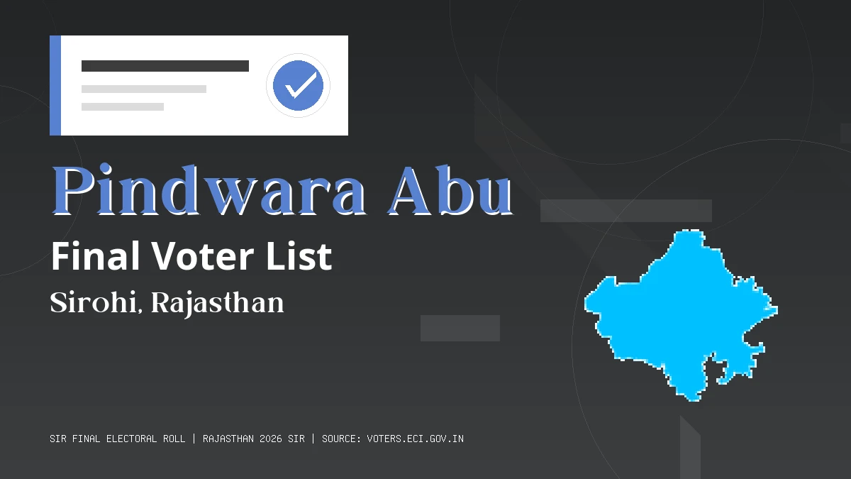 Pindwara Abu Final Voter List Rajasthan