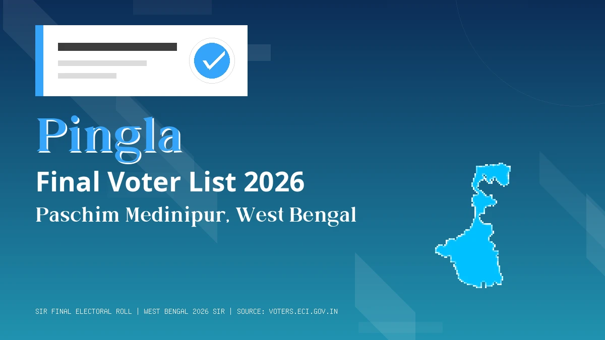 Pingla Final Voter List 2026 West Bengal
