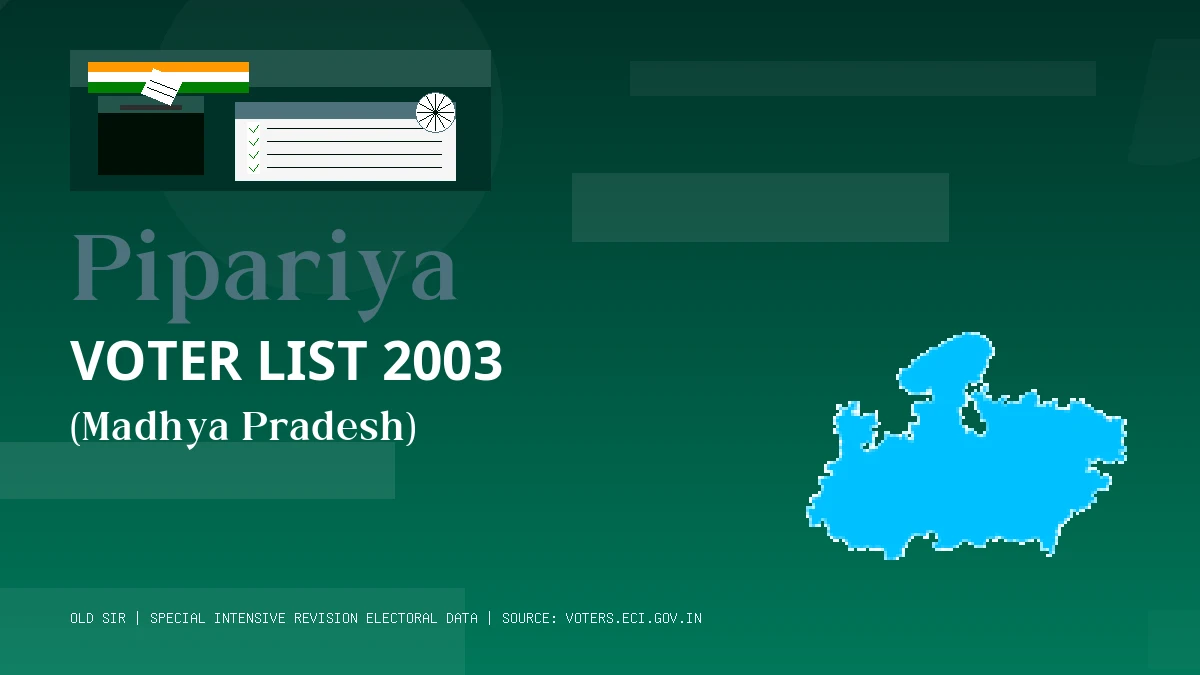 Pipariya Voter List 2003 PDF Download Madhya Pradesh