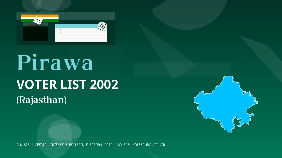 Pirawa Voter List 2002 PDF Download Rajasthan