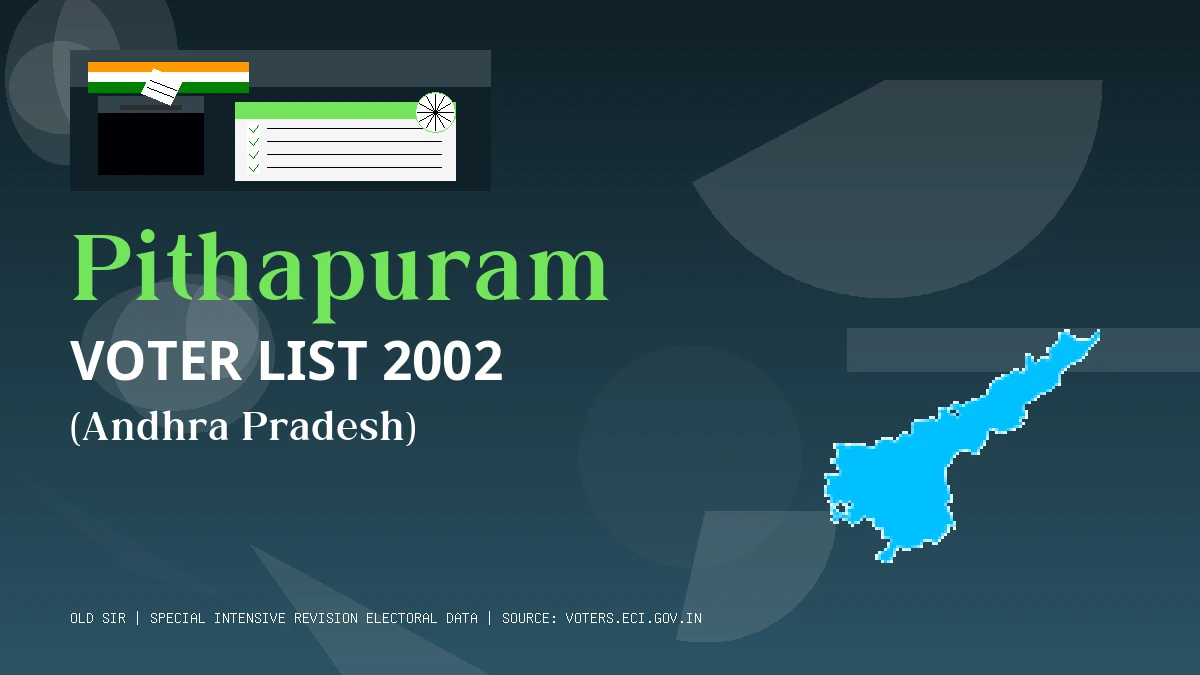 Pithapuram Voter List 2002 PDF Download Andhra Pradesh