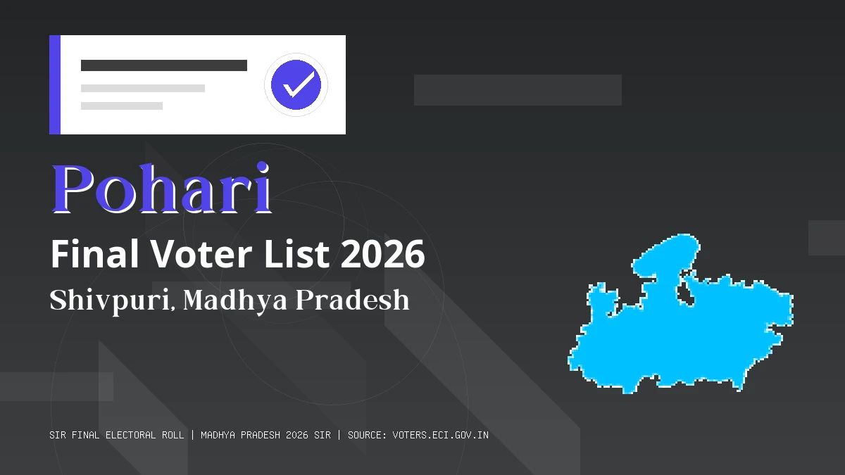 Pohari Final Voter List 2026 Madhya Pradesh