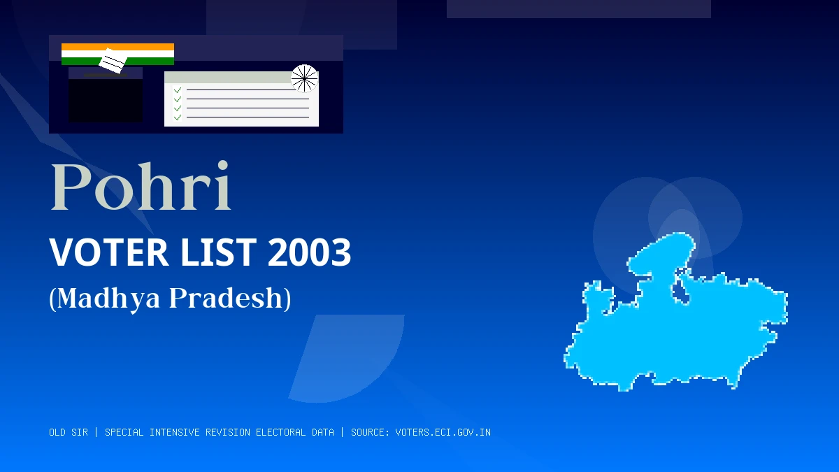 Pohri Voter List 2003 PDF Download Madhya Pradesh