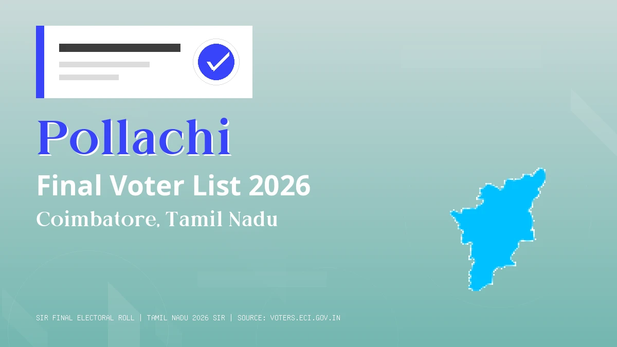 Pollachi Final Voter List 2026 Tamil Nadu