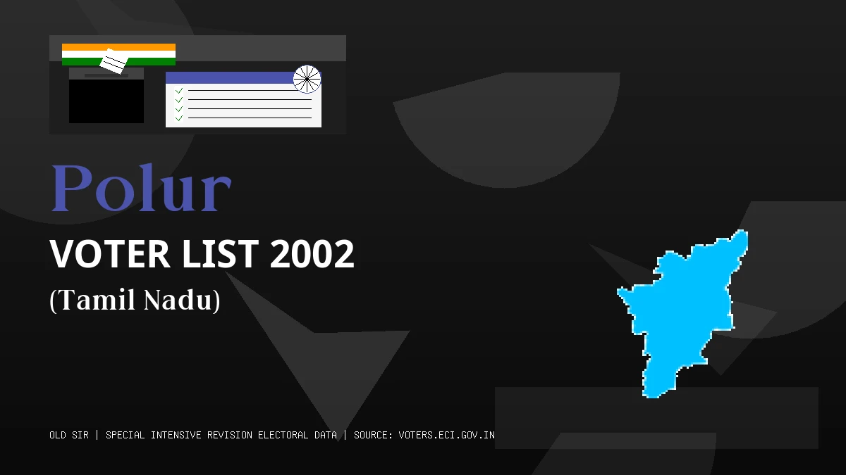 Polur Voter List 2002 PDF Download Tamil Nadu