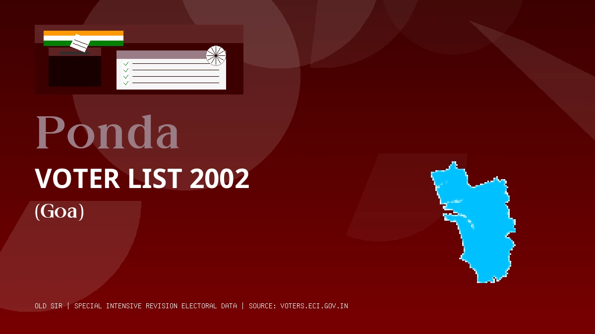 Ponda Voter List 2002 PDF Download Goa