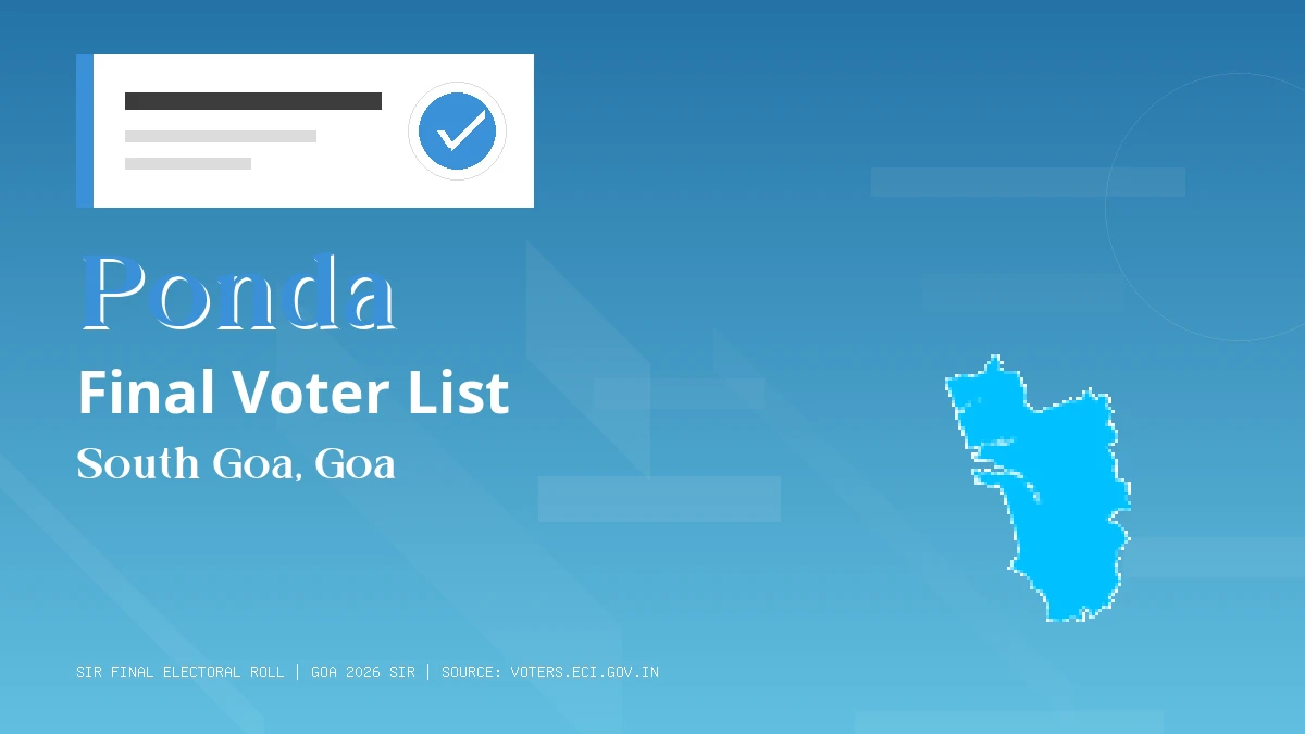 Ponda Final Voter List Goa