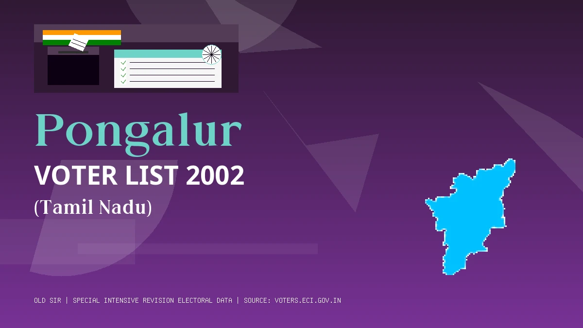 Pongalur Voter List 2002 PDF Download Tamil Nadu