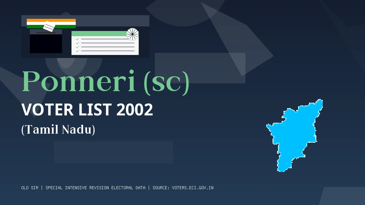 Ponneri (sc) Voter List 2002 PDF Download Tamil Nadu