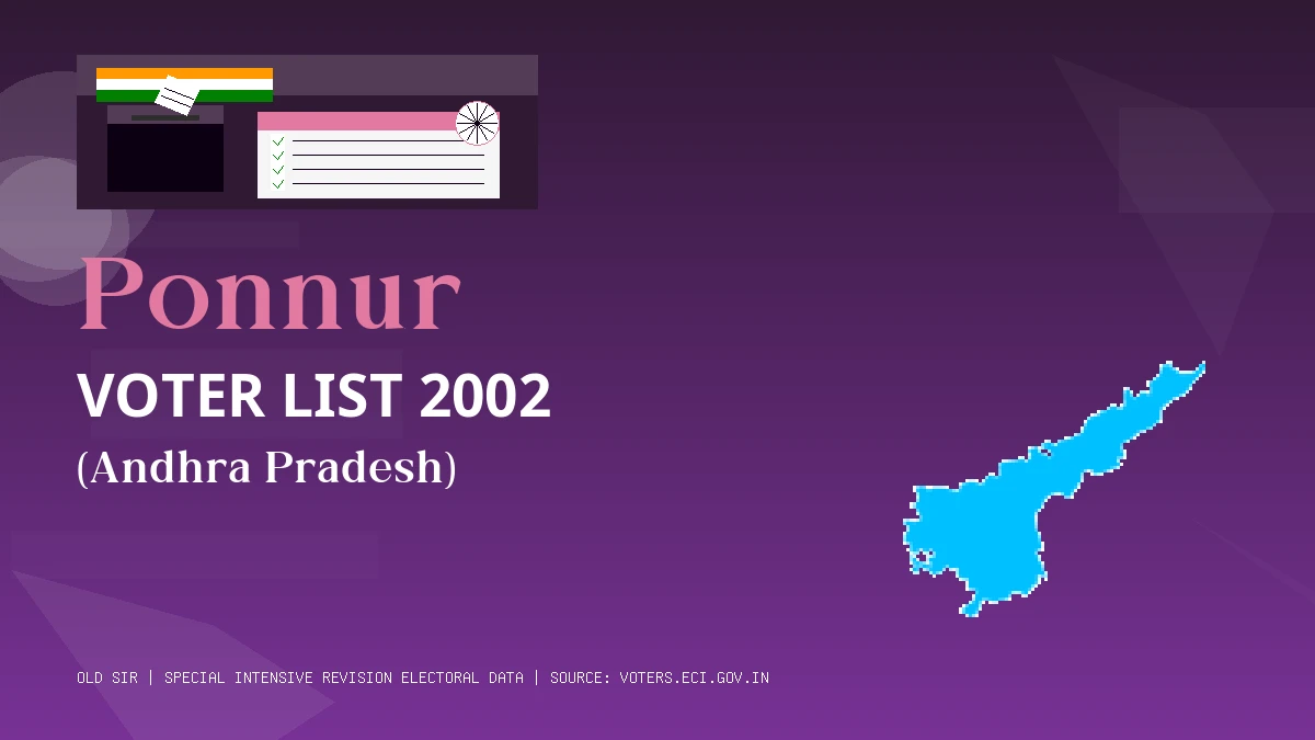 Ponnur Voter List 2002 PDF Download Andhra Pradesh