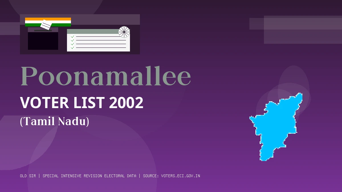 Poonamallee Voter List 2002 PDF Download Tamil Nadu
