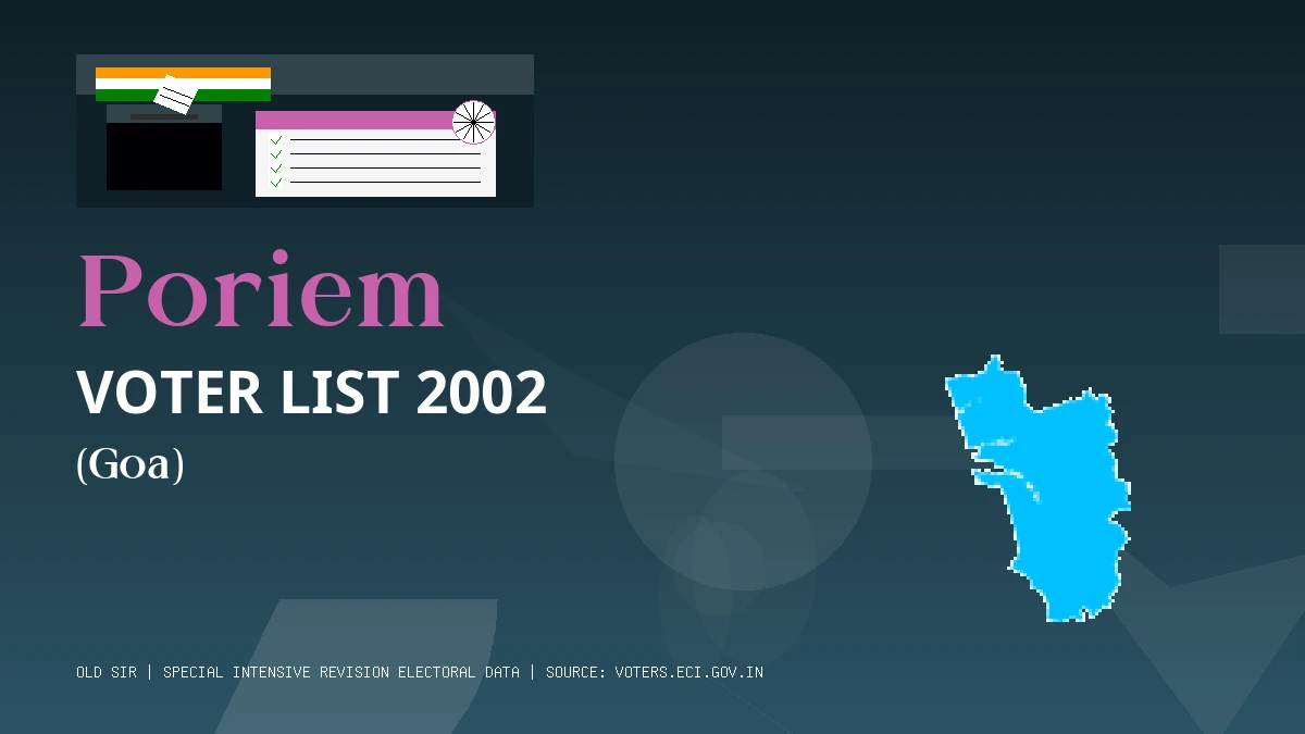 Poriem Voter List 2002 PDF Download Goa