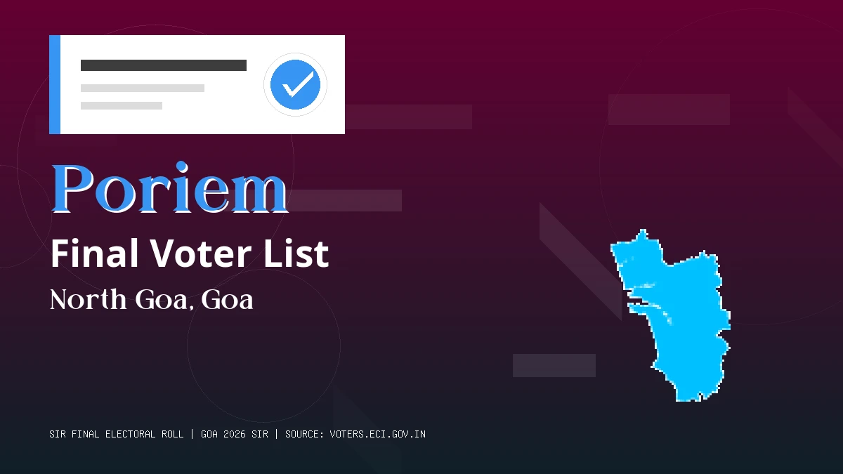 Poriem Final Voter List Goa