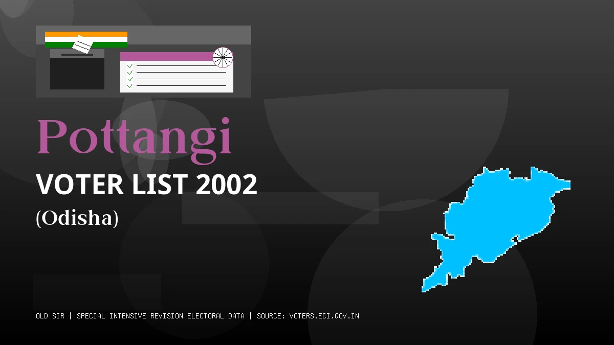 Pottangi Voter List 2002 PDF Download Odisha