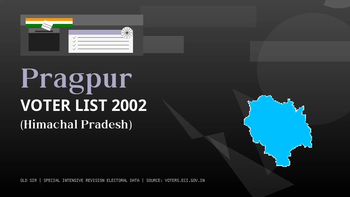 Pragpur Voter List 2002 PDF Download Himachal Pradesh