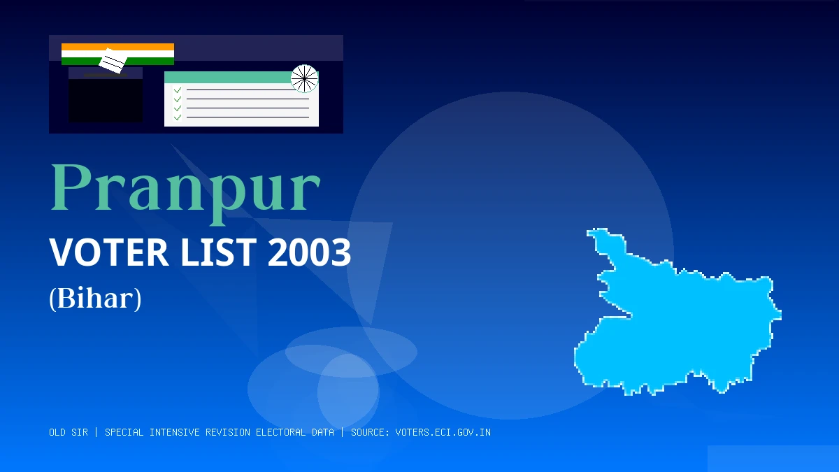Pranpur Voter List 2003 PDF Download Bihar