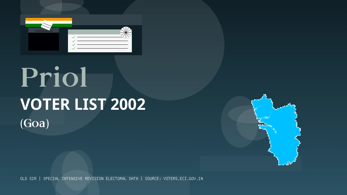 Priol Voter List 2002 PDF Download Goa