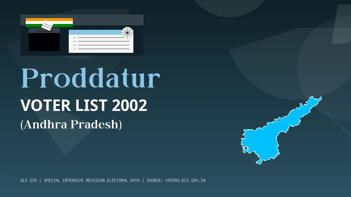 Proddatur Voter List 2002 PDF Download Andhra Pradesh