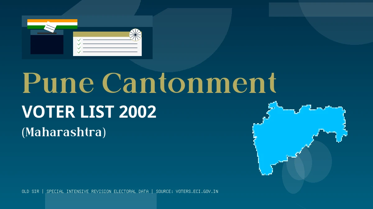 Pune Cantonment Voter List 2002 PDF Download Maharashtra