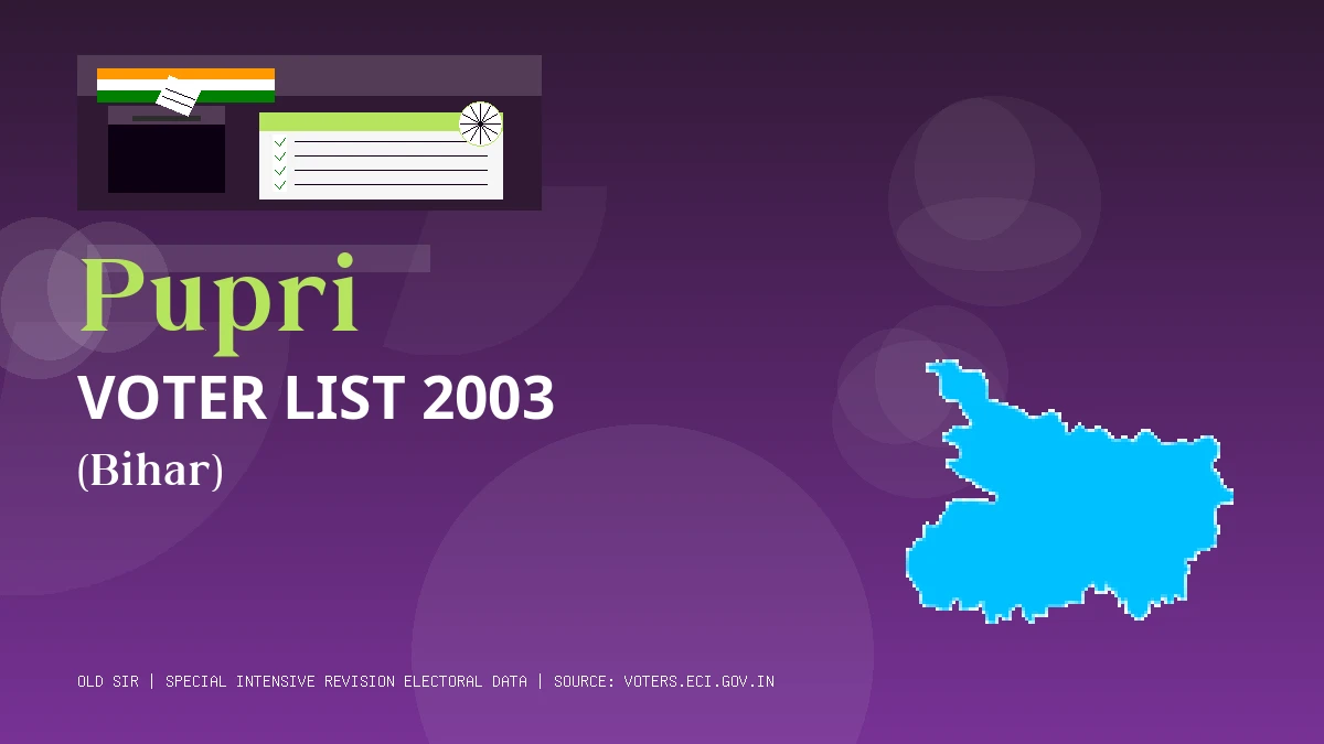 Pupri Voter List 2003 PDF Download Bihar