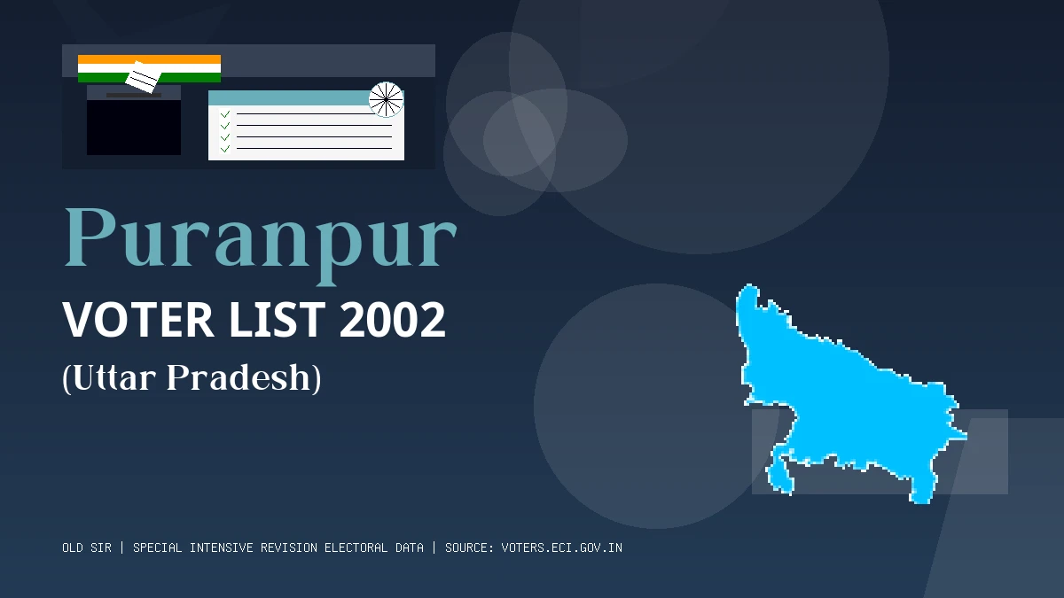 Puranpur Voter List 2002 PDF Download Uttar Pradesh