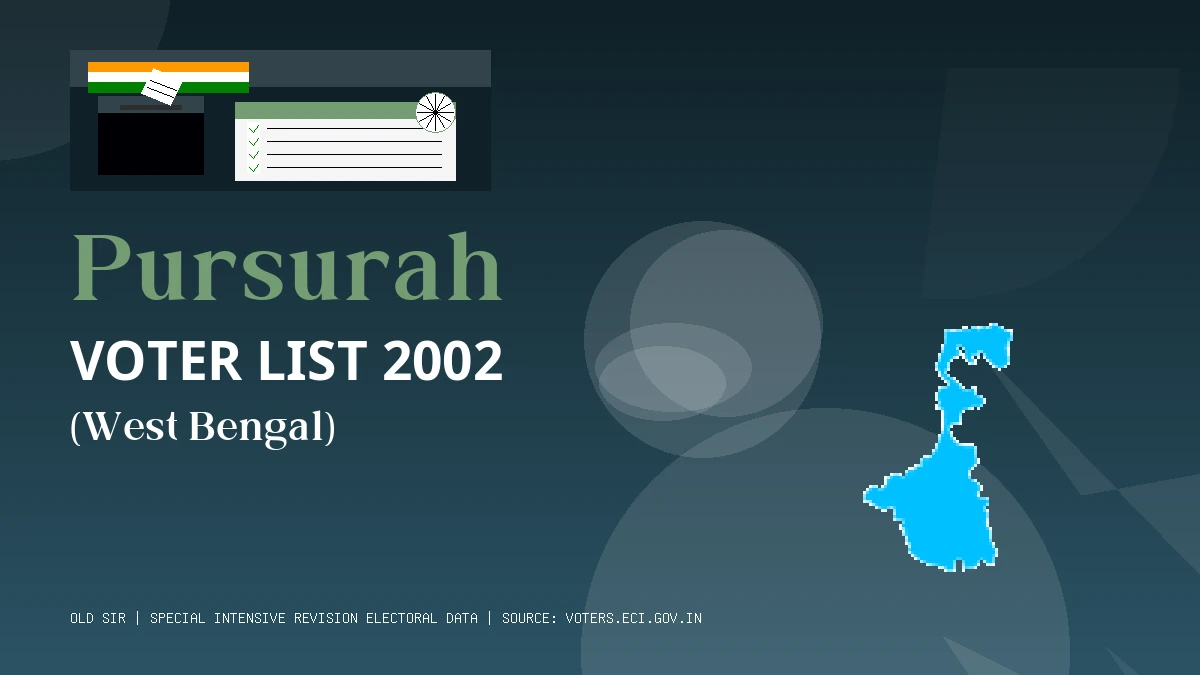Pursurah Voter List 2002 PDF Download West Bengal