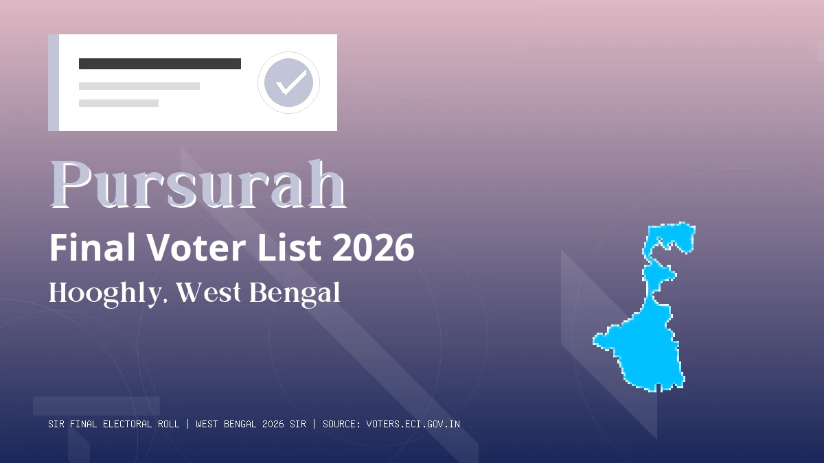 Pursurah Final Voter List 2026 West Bengal