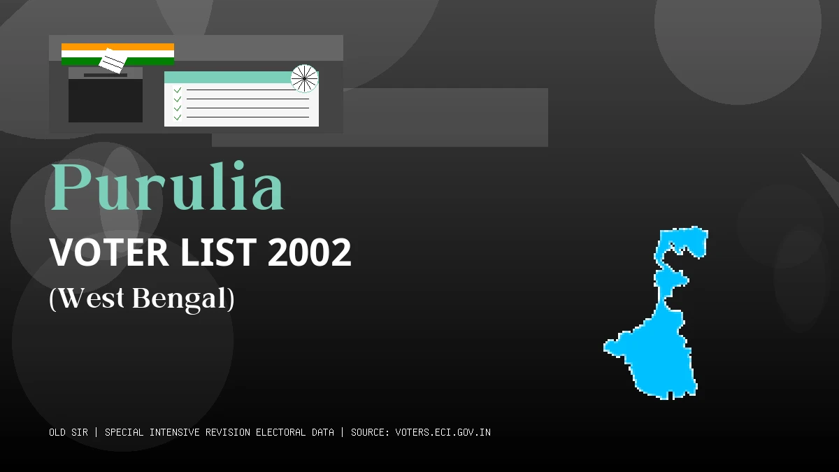 Purulia Voter List 2002 PDF Download West Bengal