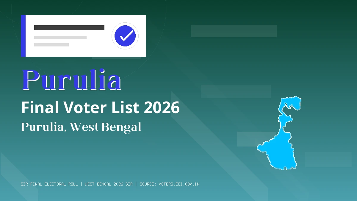 Purulia Final Voter List 2026 West Bengal