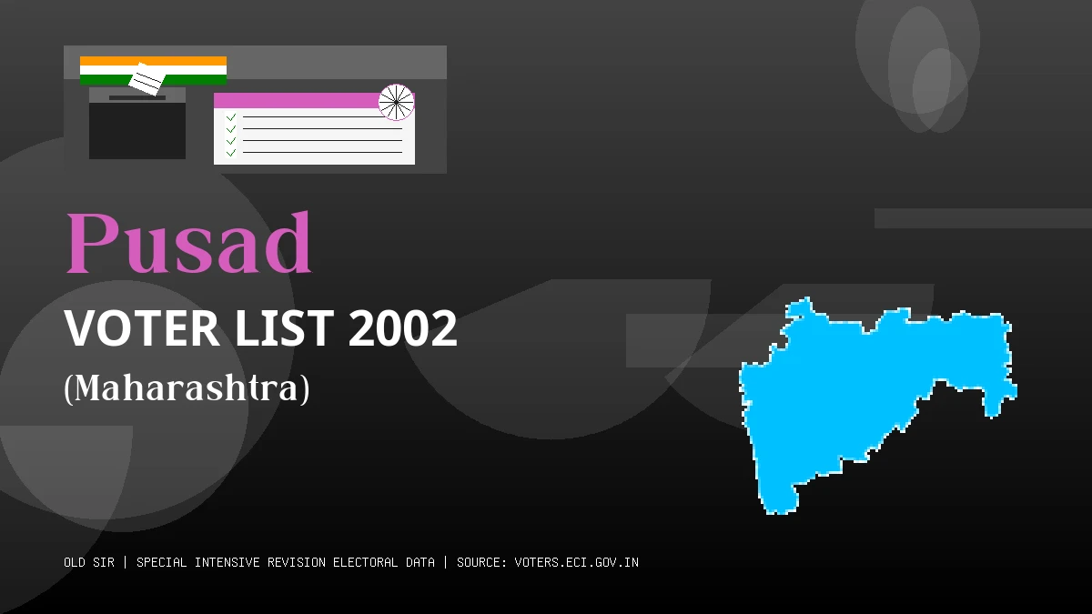 Pusad Voter List 2002 PDF Download Maharashtra