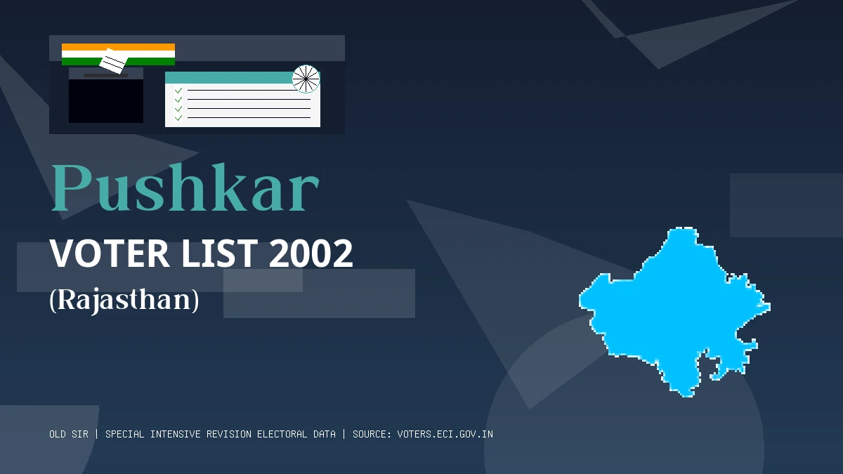 Pushkar Voter List 2002 PDF Download Rajasthan