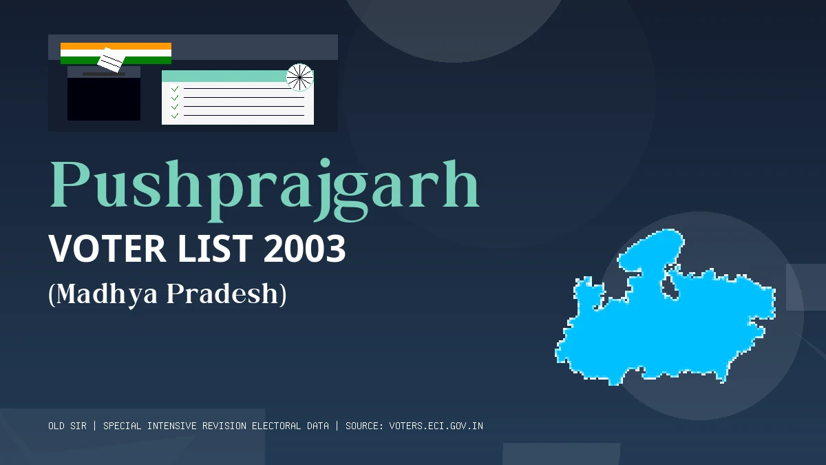 Pushprajgarh Voter List 2003 PDF Download Madhya Pradesh