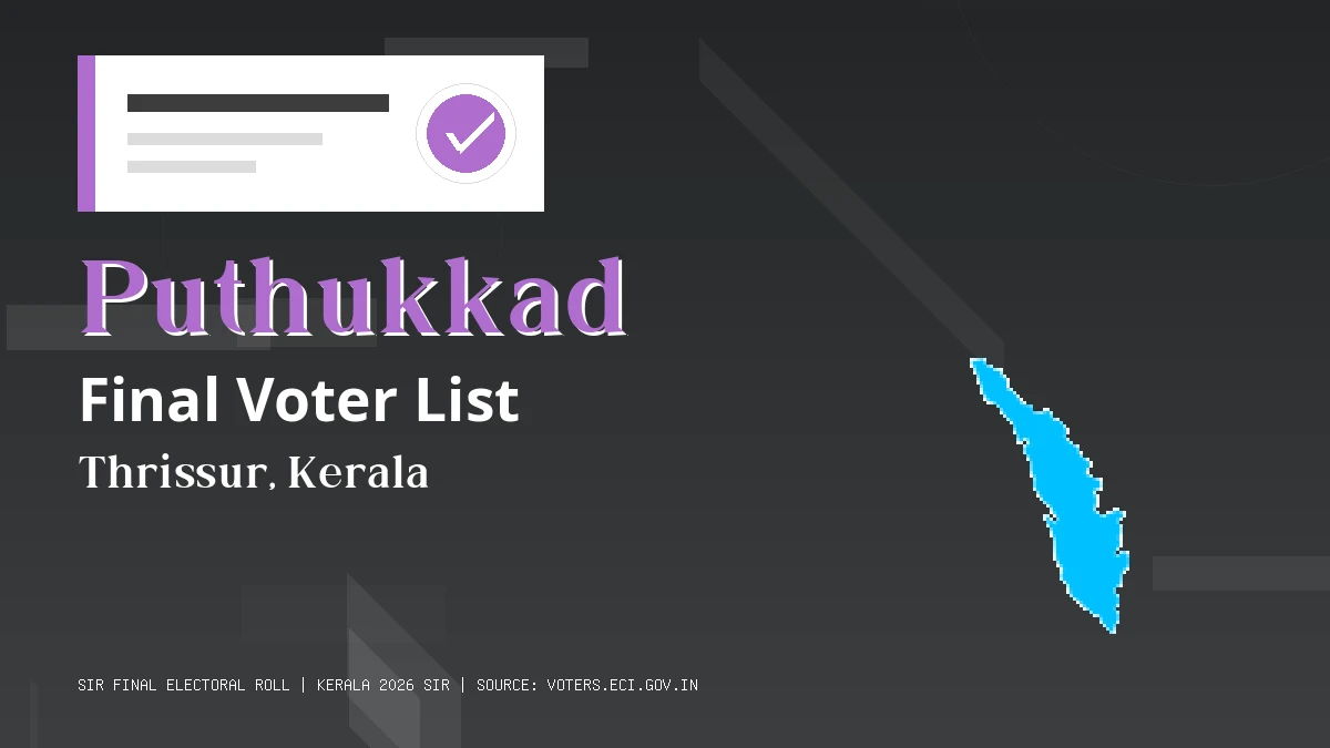 Puthukkad Final Voter List Kerala
