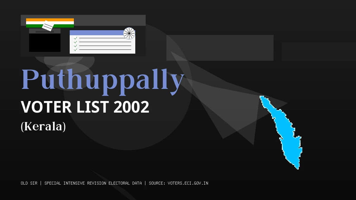 Puthuppally Voter List 2002 PDF Download Kerala