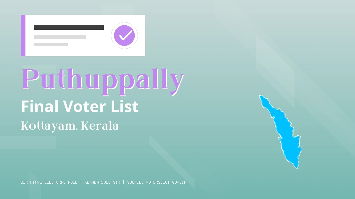 Puthuppally Final Voter List Kerala