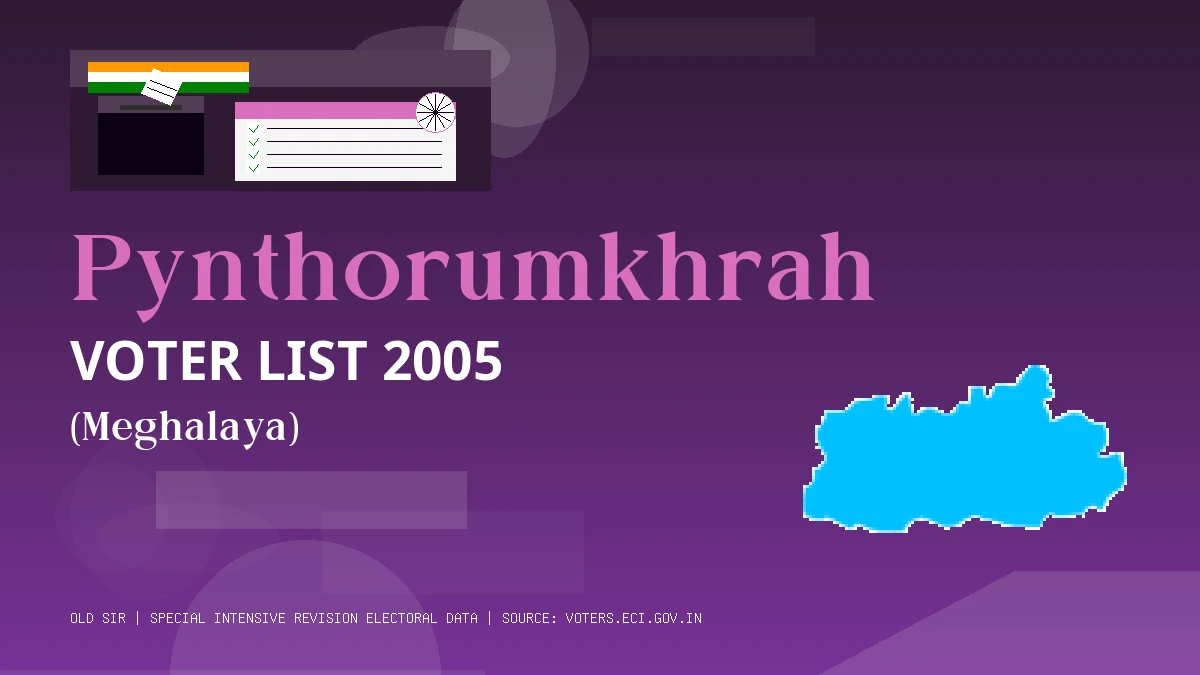 Pynthorumkhrah Voter List 2005 PDF Download Meghalaya