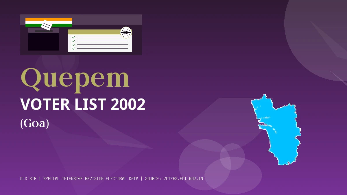 Quepem Voter List 2002 PDF Download Goa