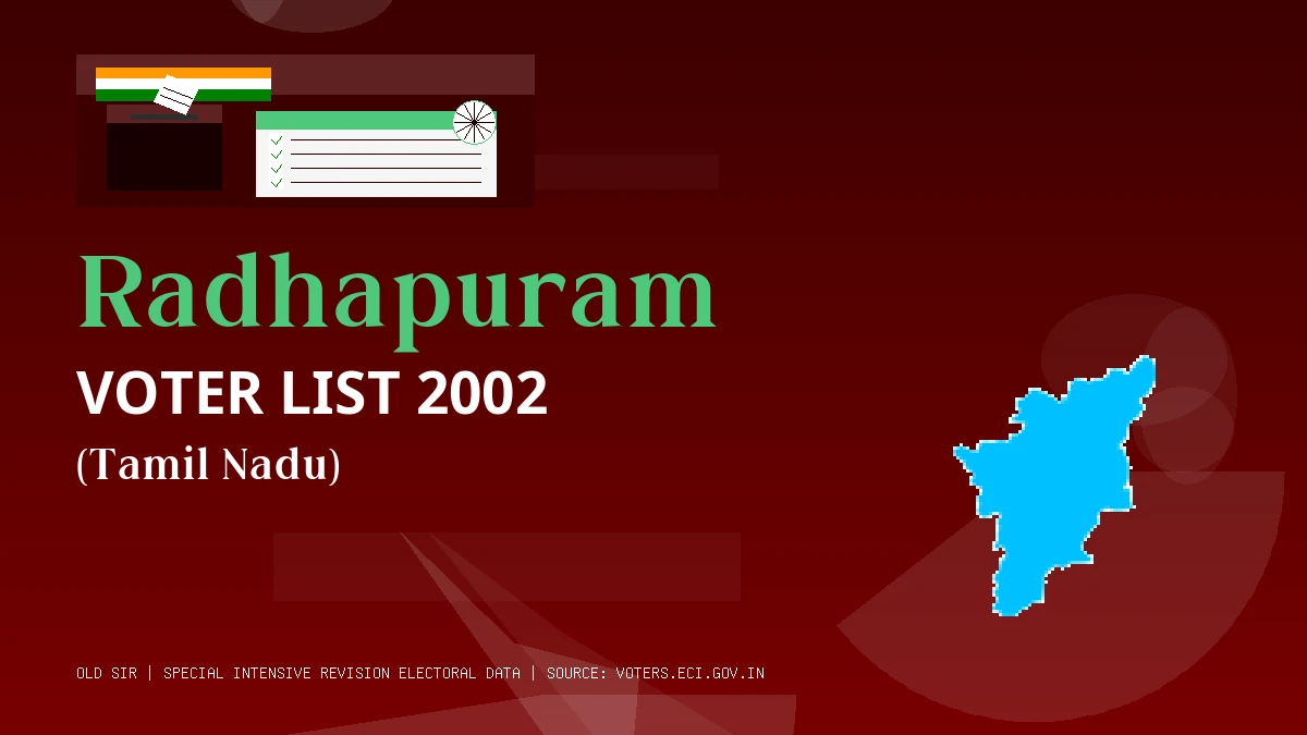 Radhapuram Voter List 2002 PDF Download Tamil Nadu