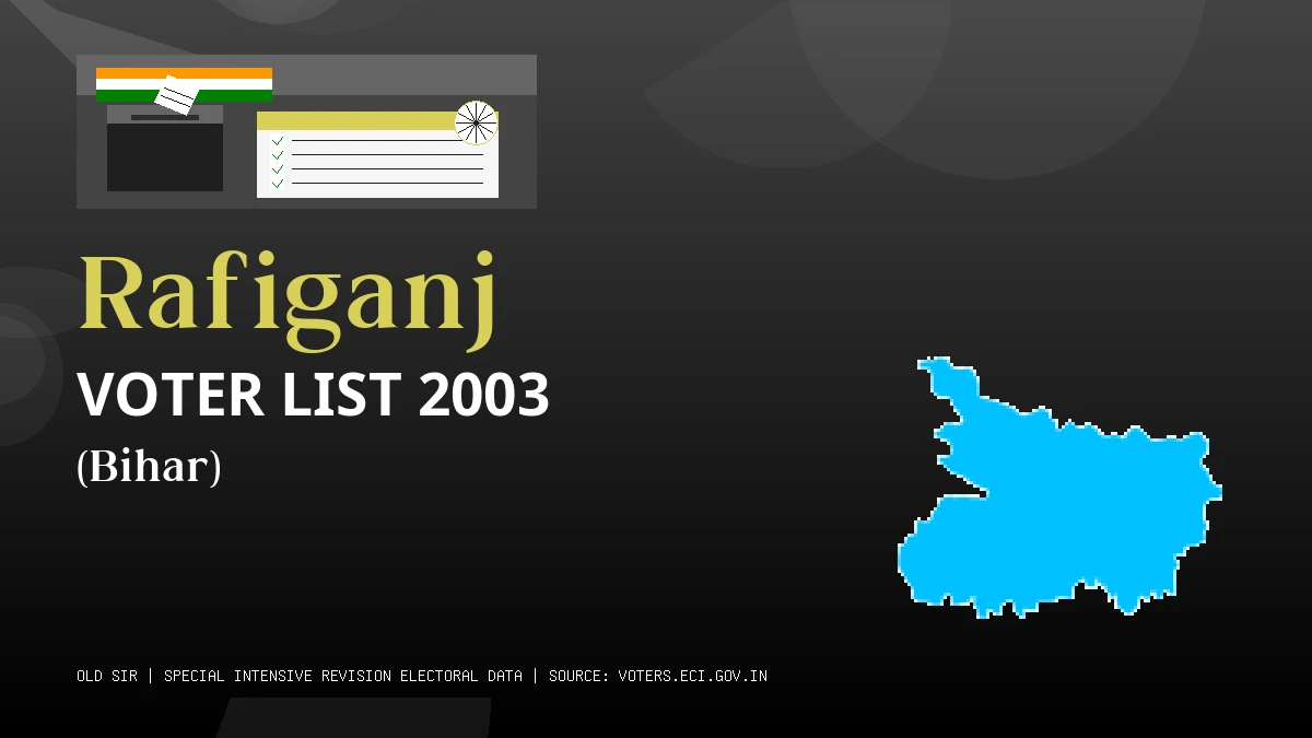 Rafiganj Voter List 2003 PDF Download Bihar