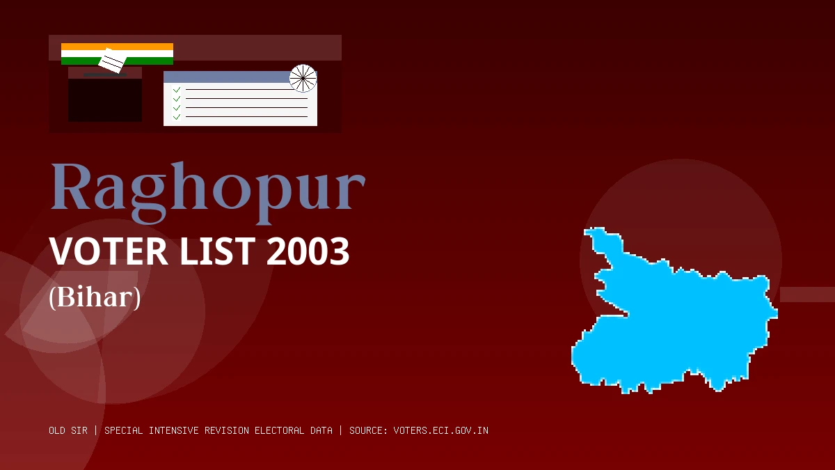 Raghopur Voter List 2003 PDF Download Bihar
