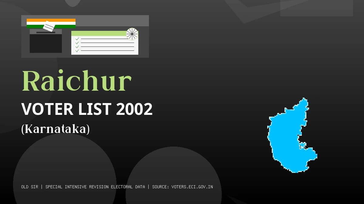 Raichur Voter List 2002 PDF Download Karnataka