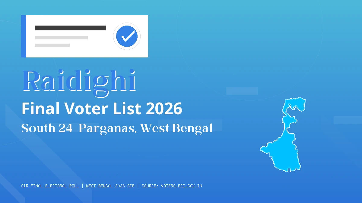 Raidighi Final Voter List 2026 West Bengal