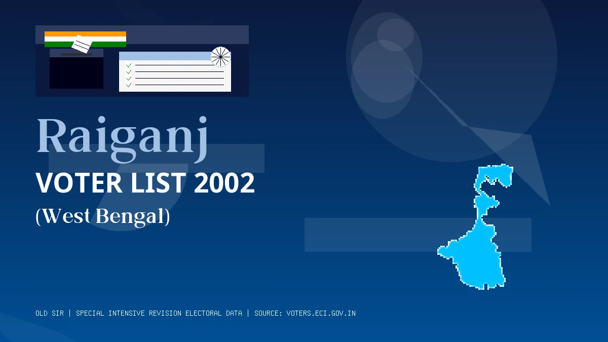 Raiganj Voter List 2002 PDF Download West Bengal