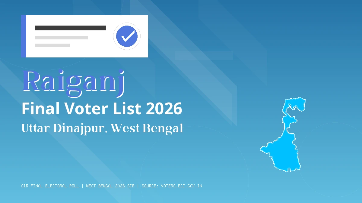 Raiganj Final Voter List 2026 West Bengal