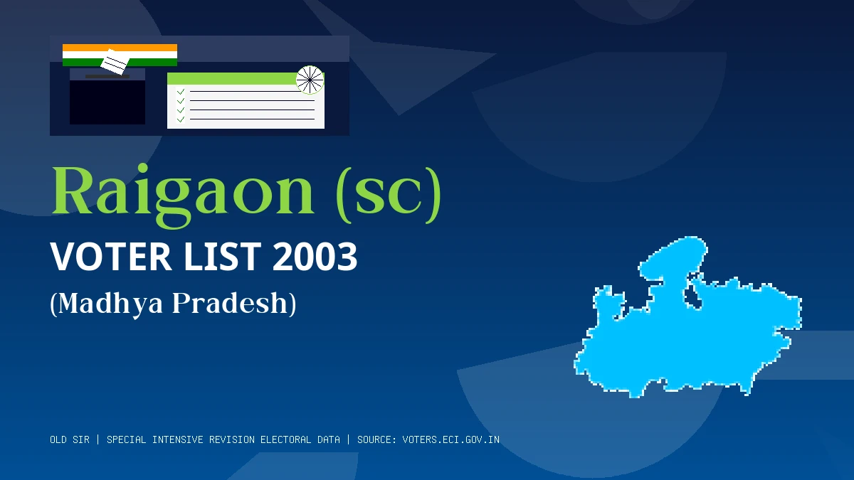 Raigaon (sc) Voter List 2003 PDF Download Madhya Pradesh