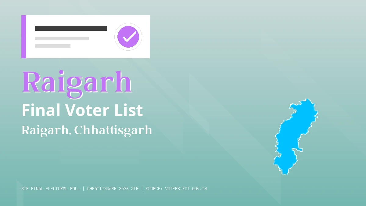 Raigarh Final Voter List Chhattisgarh