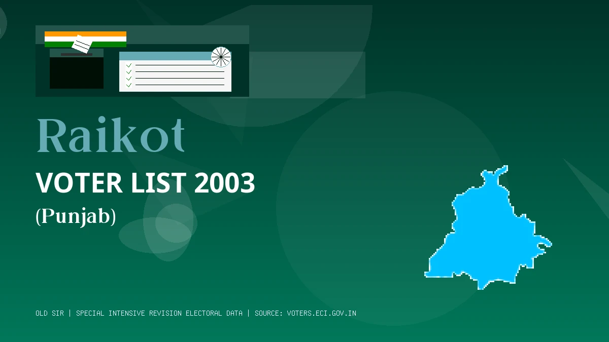 Raikot Voter List 2003 PDF Download Punjab
