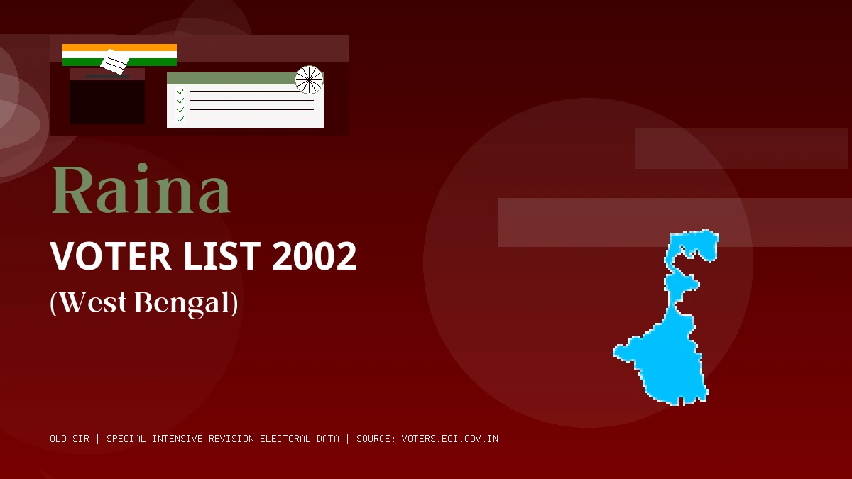 Raina Voter List 2002 PDF Download West Bengal