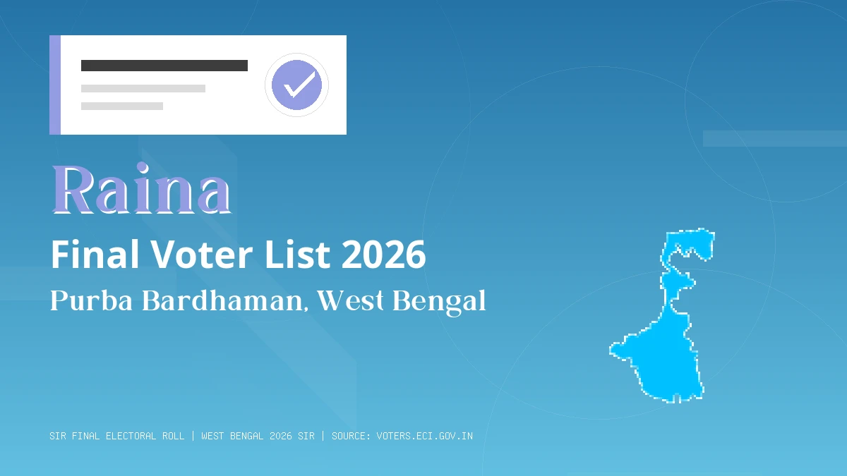 Raina Final Voter List 2026 West Bengal