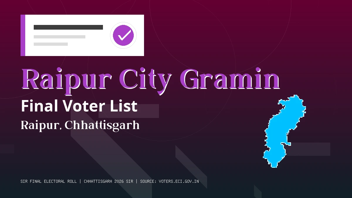 Raipur City Gramin Final Voter List Chhattisgarh